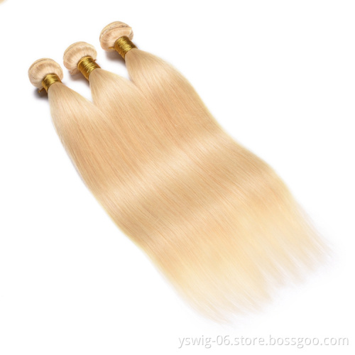Wholesale Cheap 613 Virgin Blonde Human Hair Bundles with Pre Plucked Lace Frontal Closure